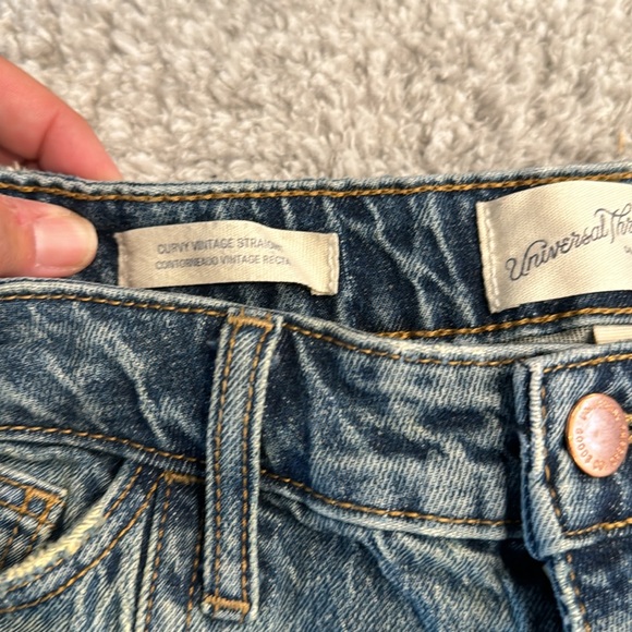 Women’s universal thread, curvy vintage straight leg jeans - Picture 2 of 5